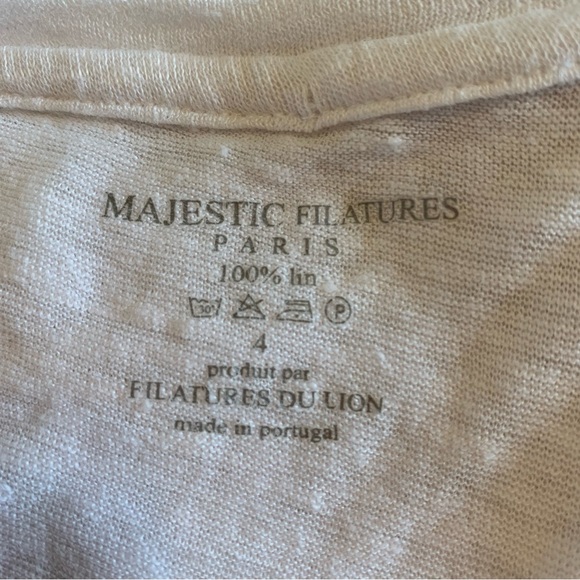 Majestic Filature White 100% Linen Asymmetrical Tank Top size 4 - Picture 6 of 6